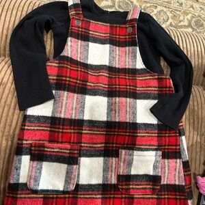 Little Me Red and Black Plaid Dress